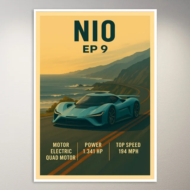 NIO EP9 Supercar Poster
