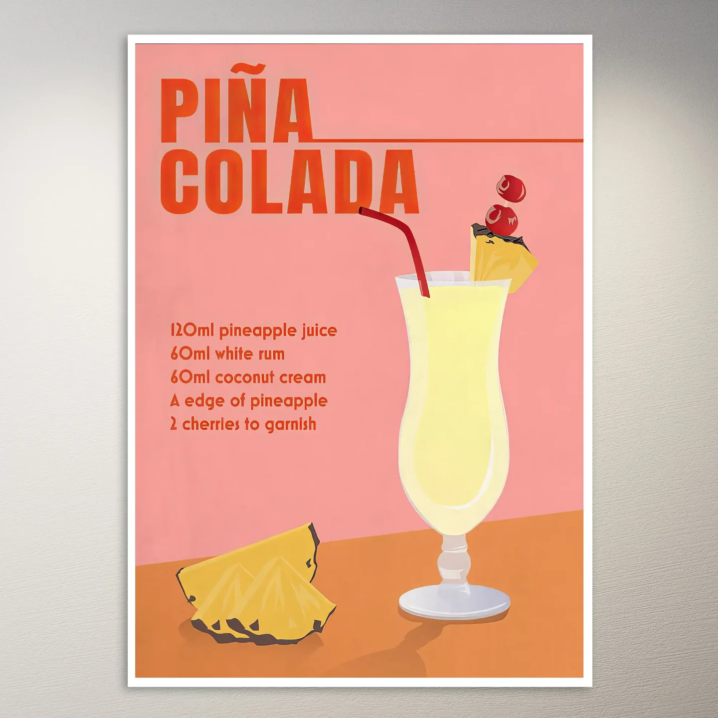 Pina Colada With Pineapple and Cherries Poster
