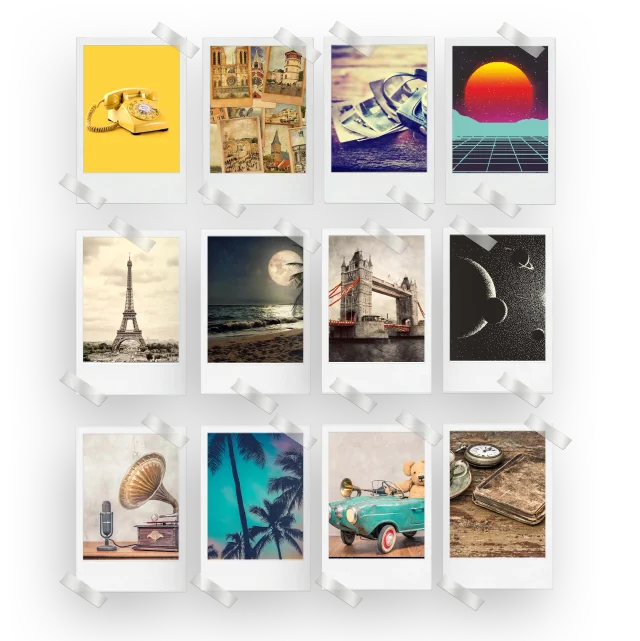 Retro Aesthetics Prints Set of 12