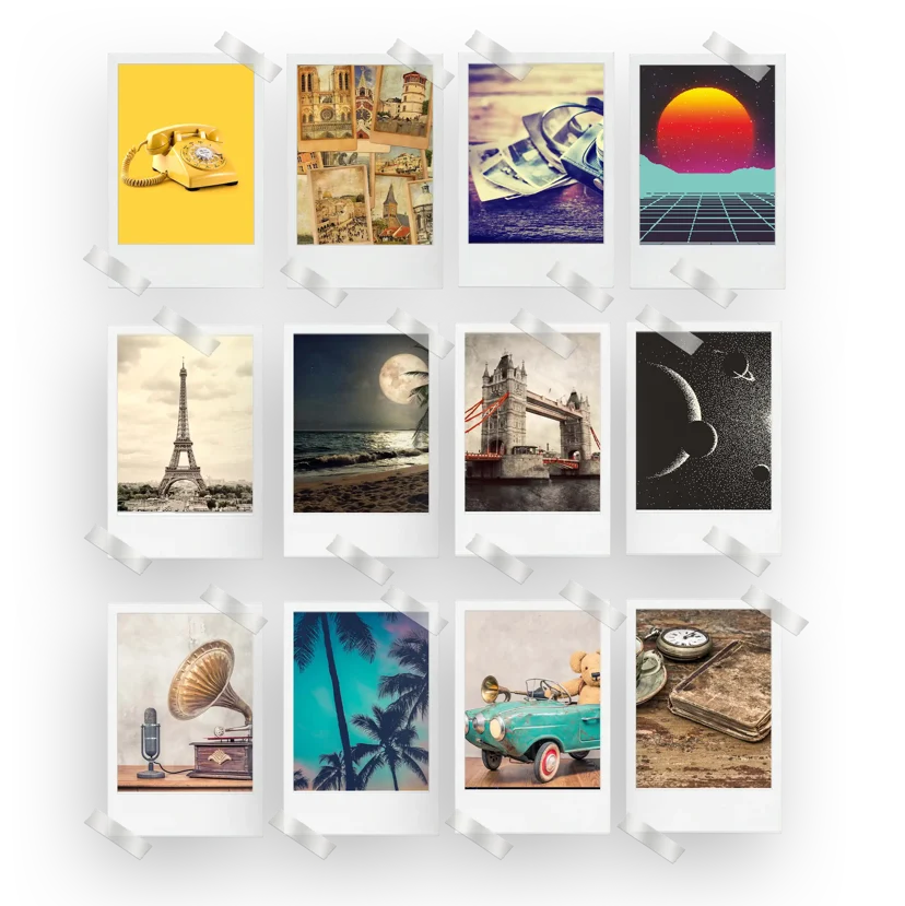 Retro Aesthetics Prints Set of 12