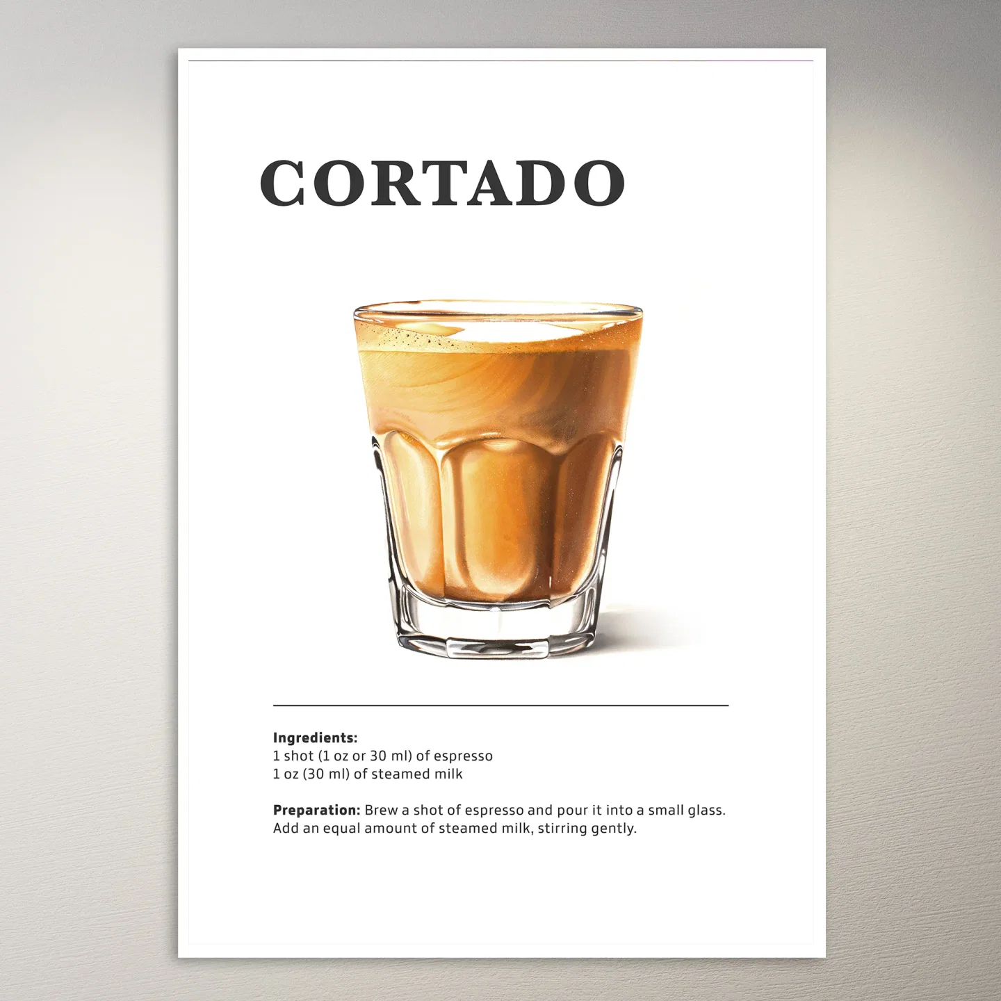 Cortado Coffee Drink Poster