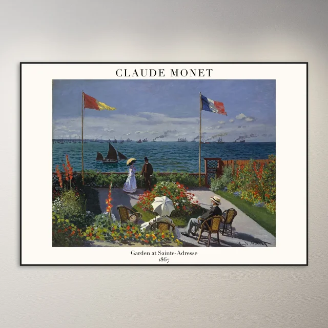 Claude Monet Garden at Sainte-Adresse Poster