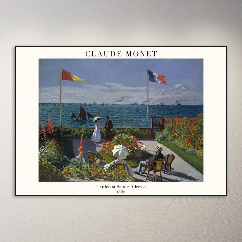 Claude Monet Garden at Sainte-Adresse Poster