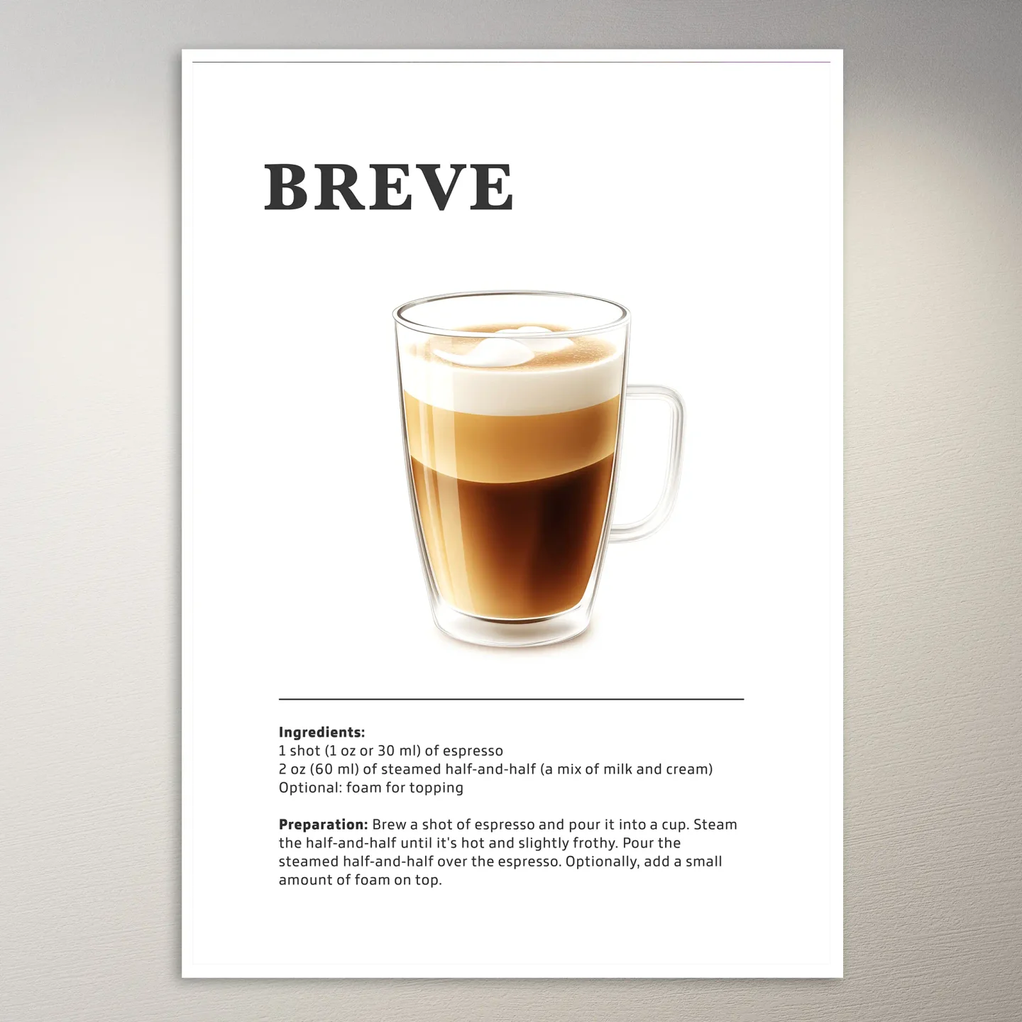 Breve Coffee Drink Poster
