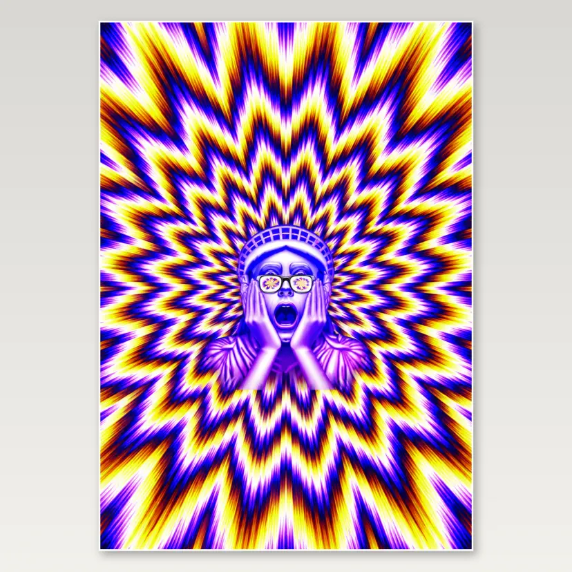 Violet Scream Starburst A4 Poster