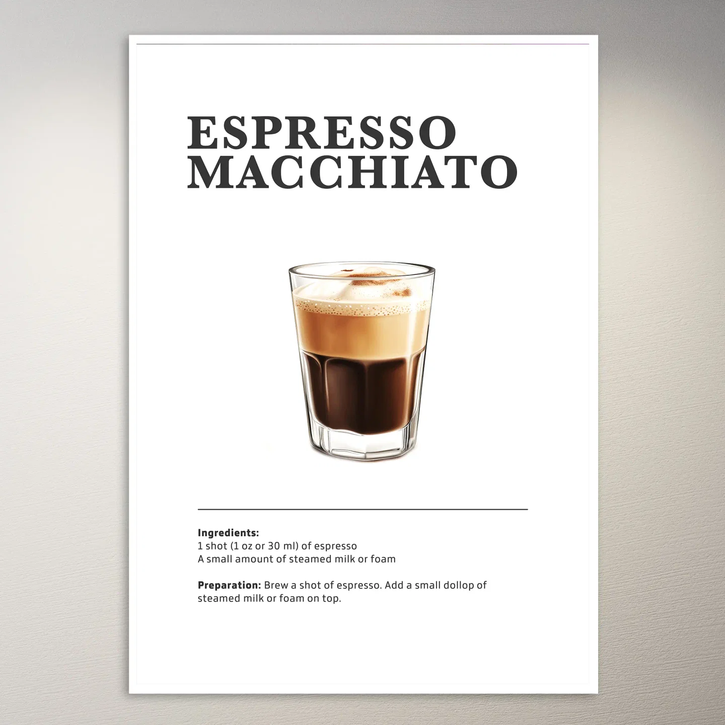 Espresso Macchiato Drink Poster