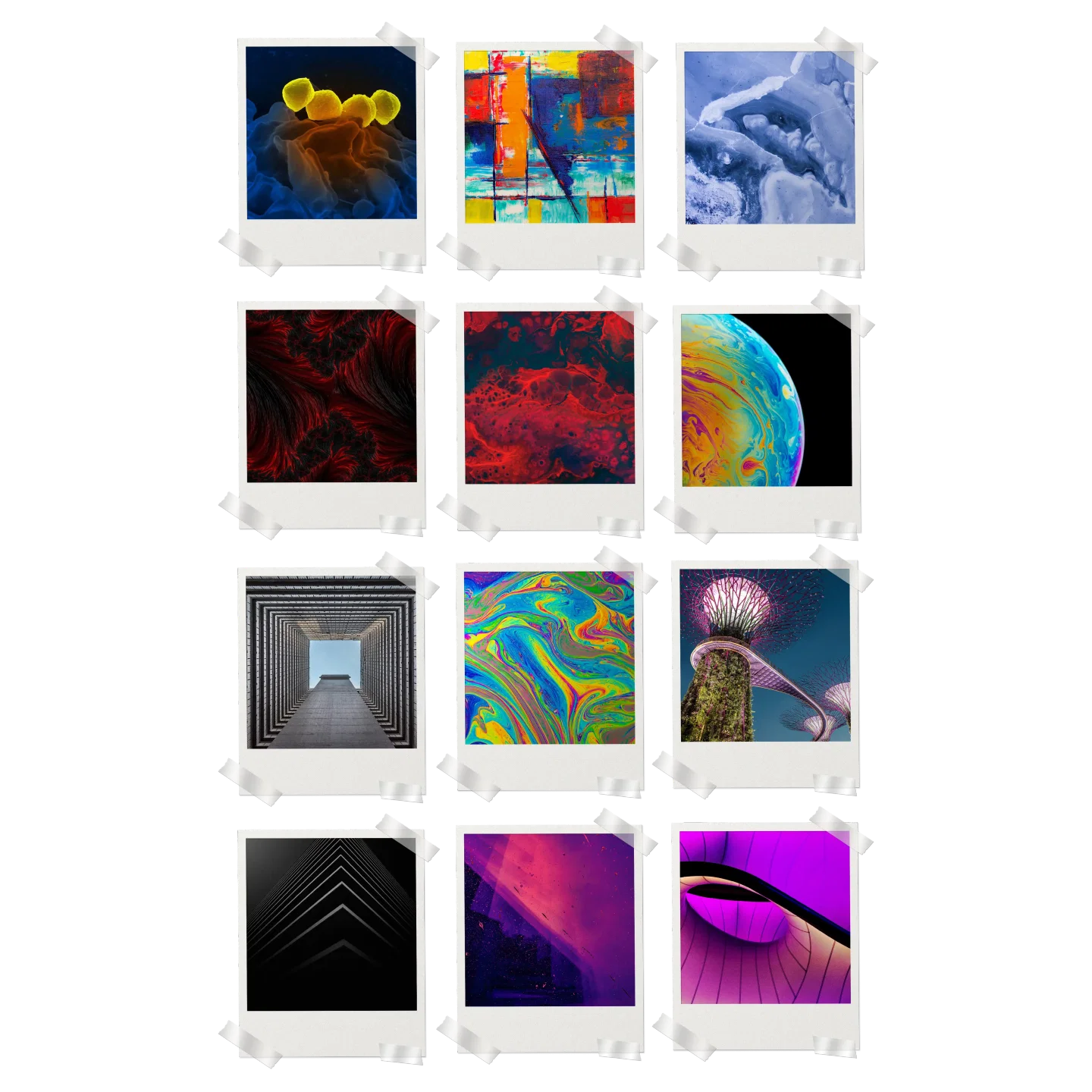 Geometric Abstract Prints Set of 12