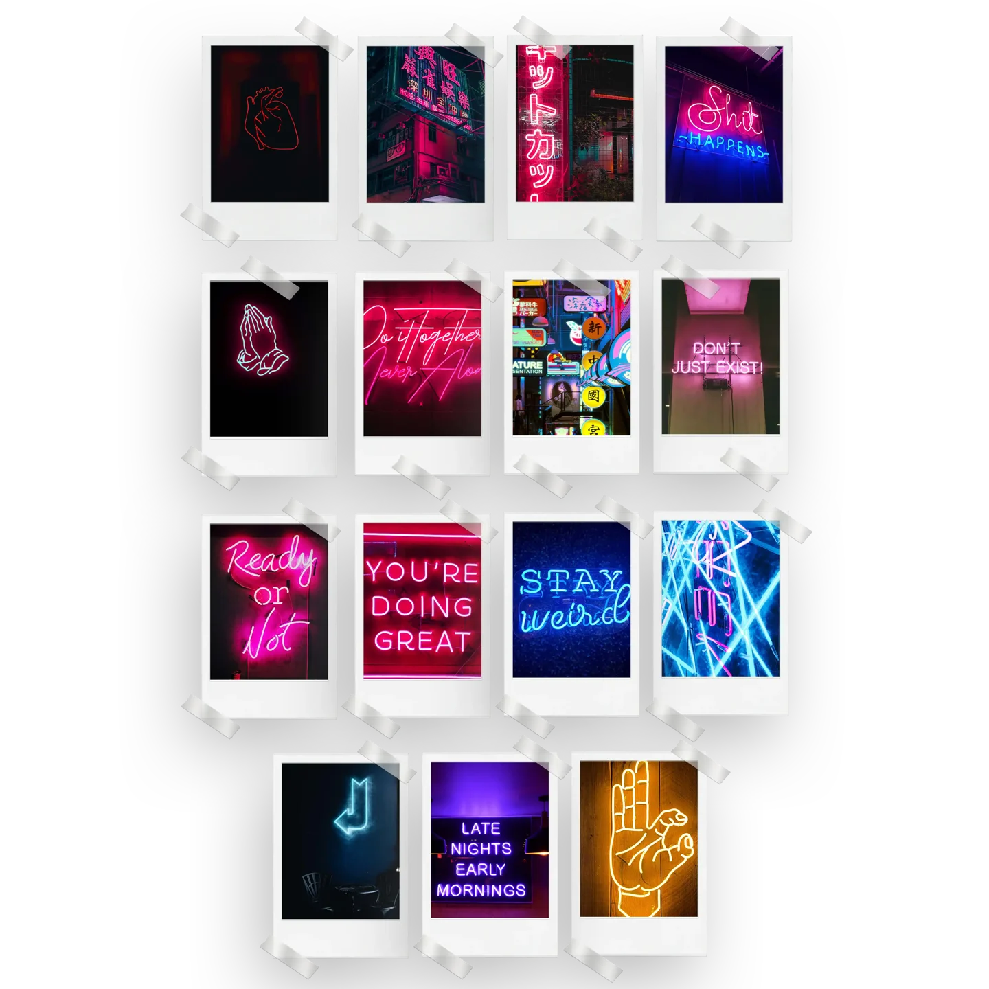 Neon Aesthetic Prints Set of 15