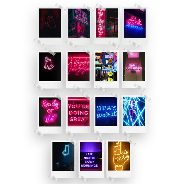 Neon Aesthetic Prints Set of 15
