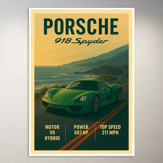 Porsche 918 Spyder Car Poster