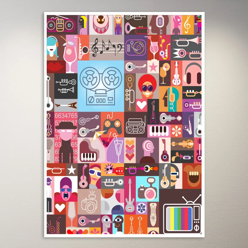 Art Collage Vector Illustration Poster