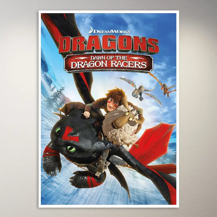 Hiccup and Toothless Racing Poster