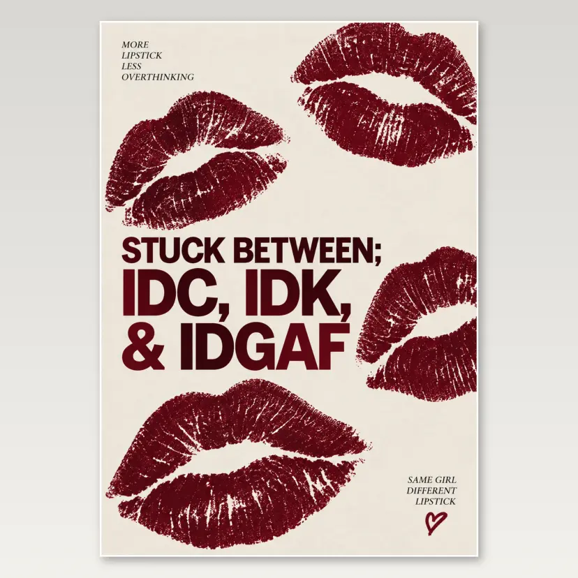 Burgundy Kiss Marks A4 Poster