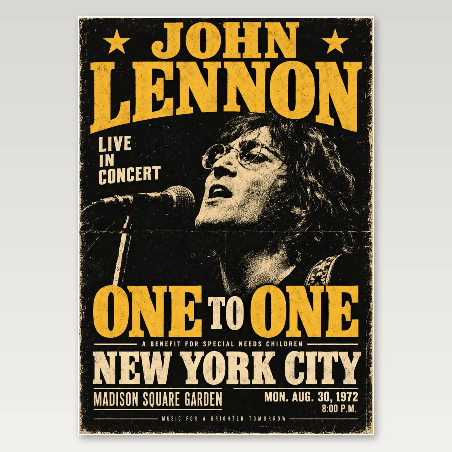 John Lennon 1974 New York A4 Poster mockup