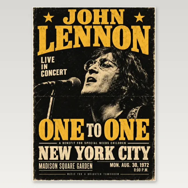 John Lennon 1974 New York A4 Poster