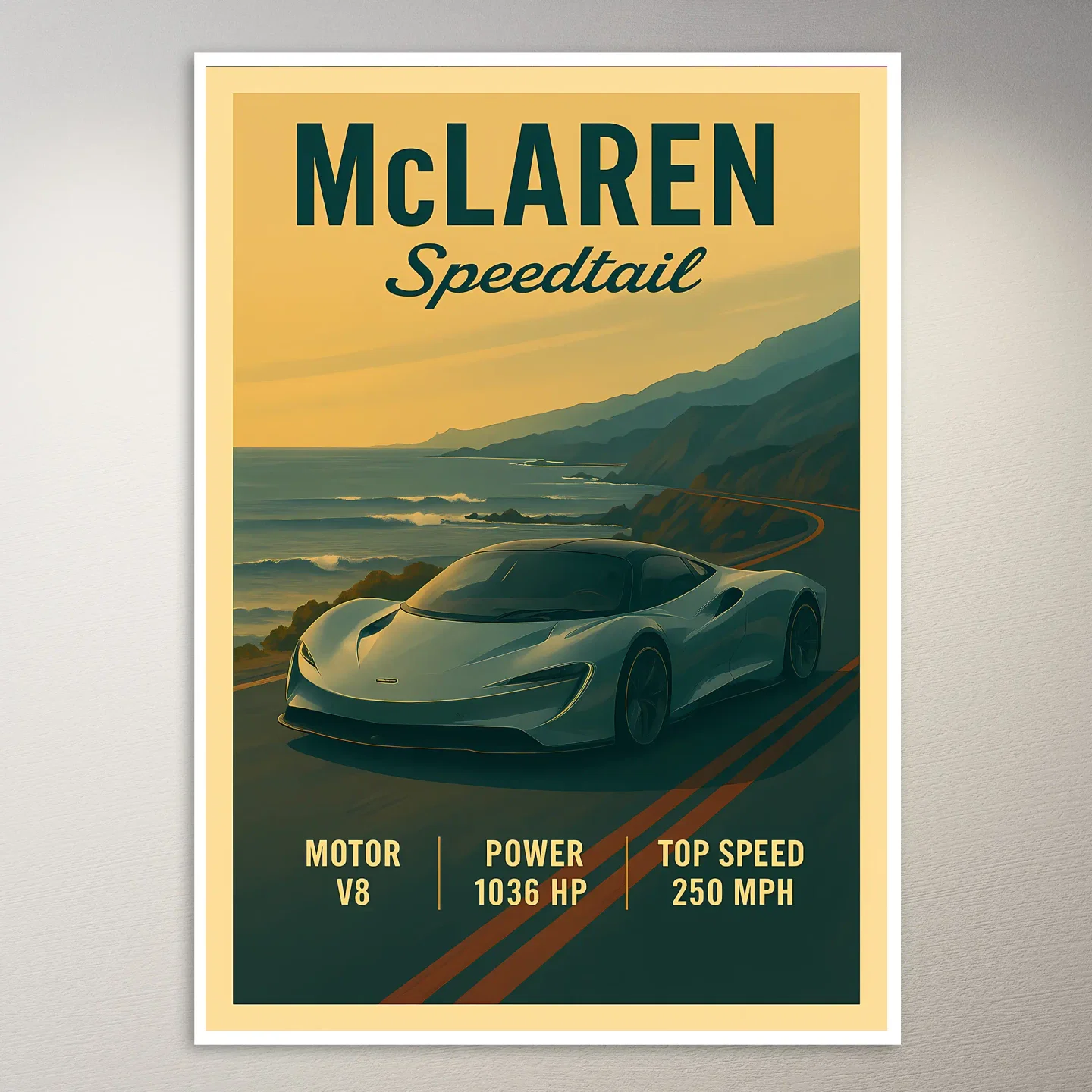 McLaren Speedtail Hypercar Poster