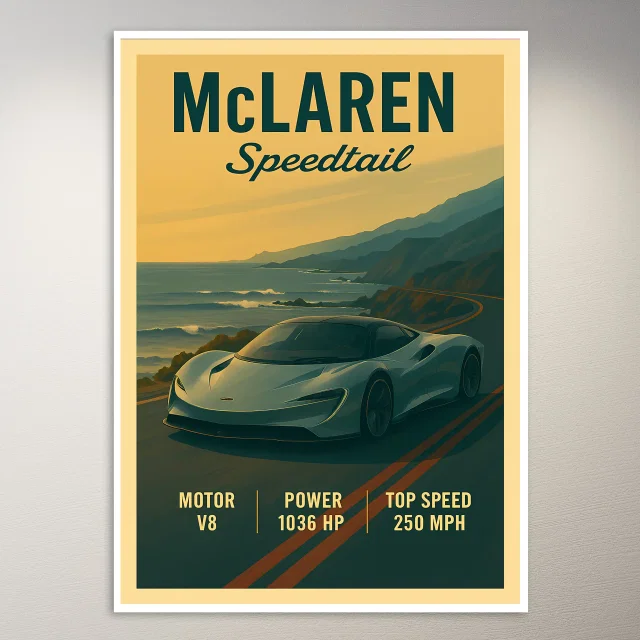McLaren Speedtail Hypercar Poster