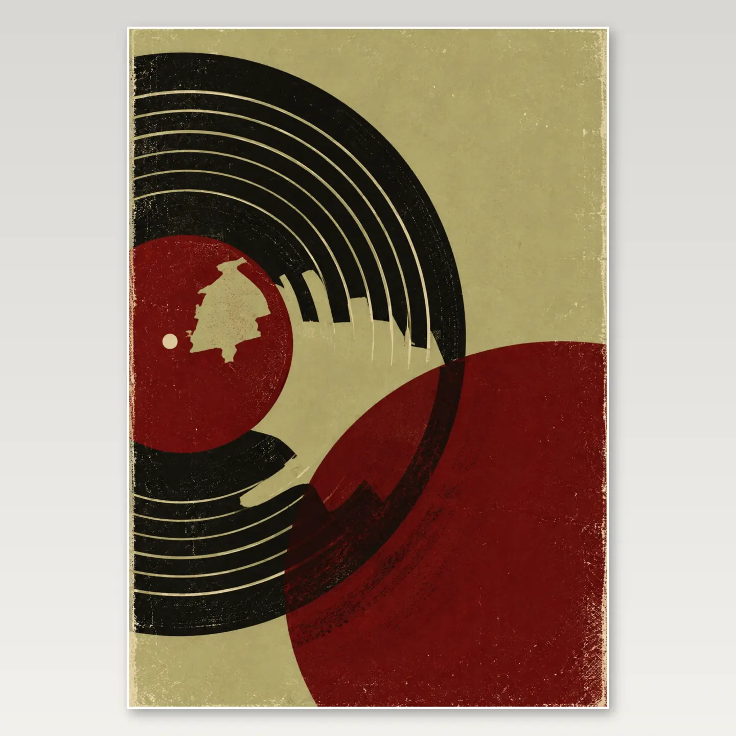 Red Vinyl Abstract A4 Poster mockup