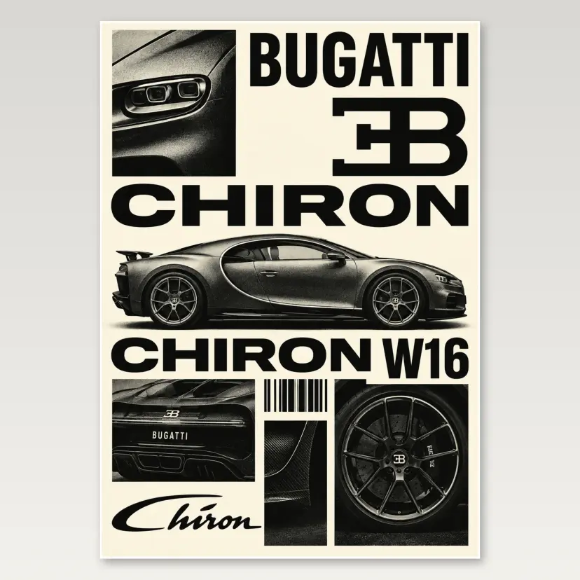 Bugatti Chiron A4 Poster