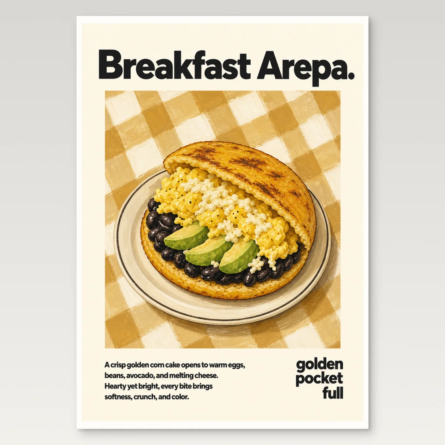 Breakfast Arepa Poster mockup