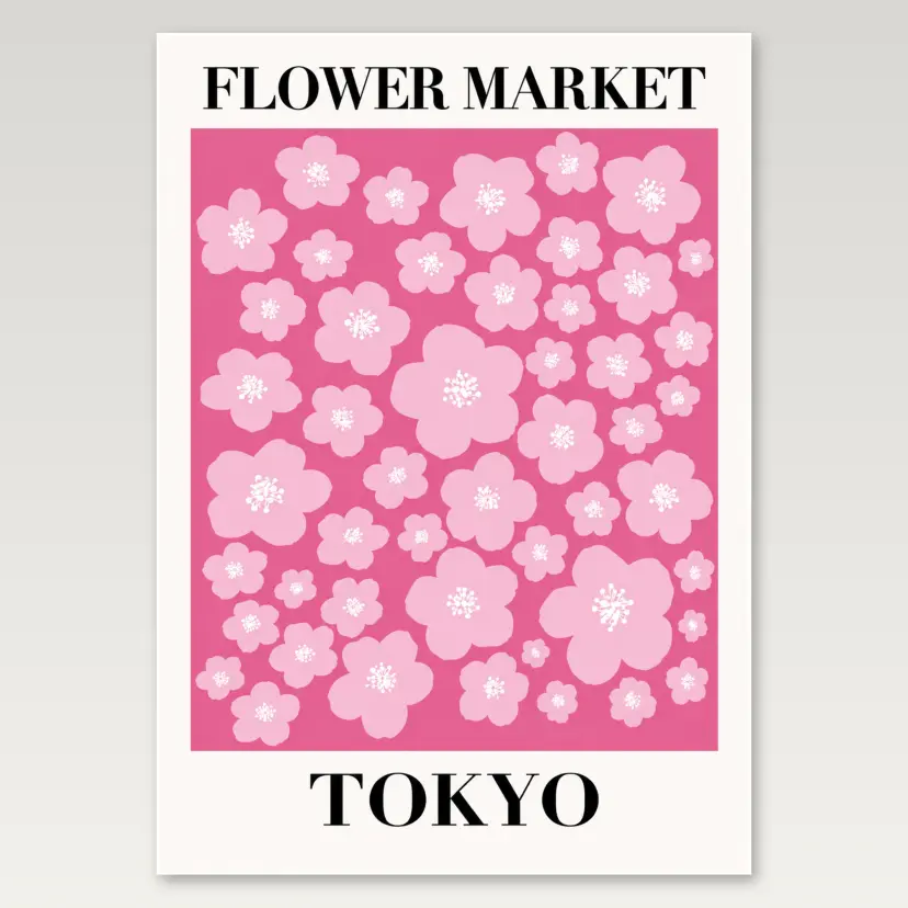 Flower Market Tokyo A4 Poster