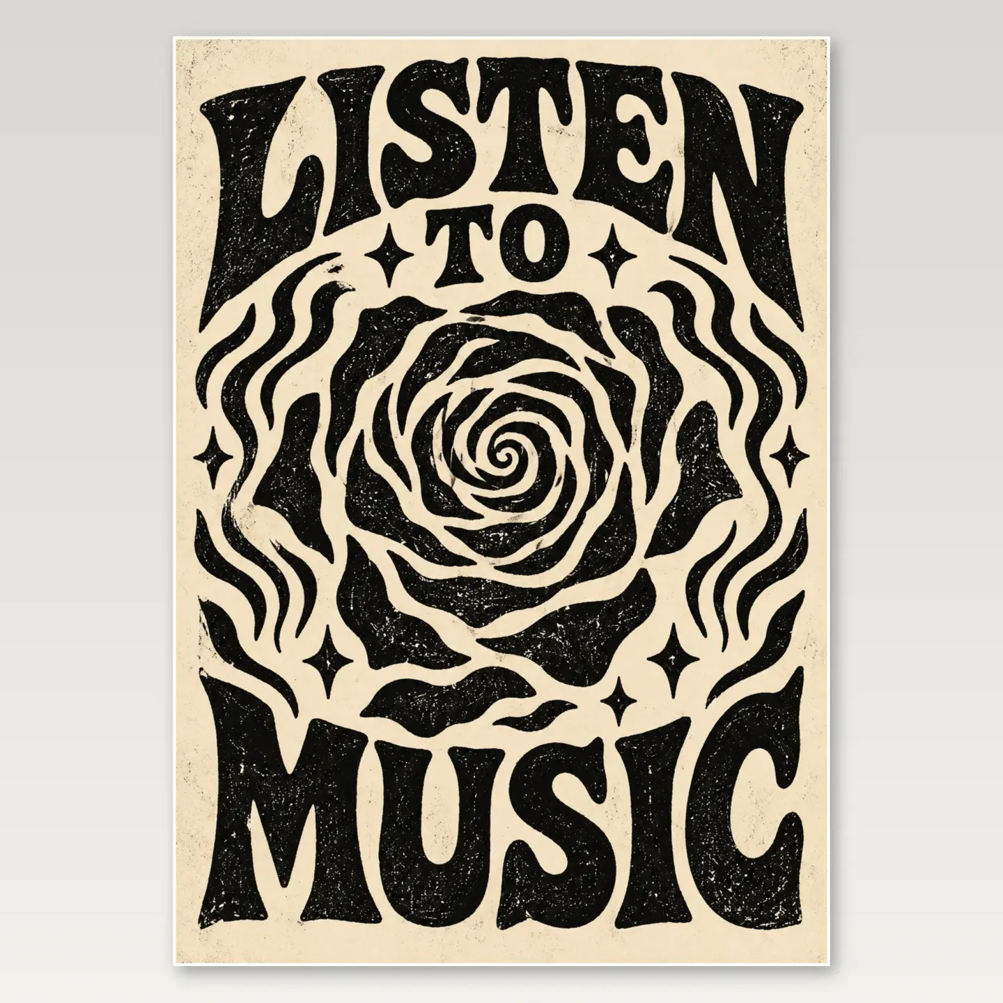 Listen To Music Rose A4 Poster mockup