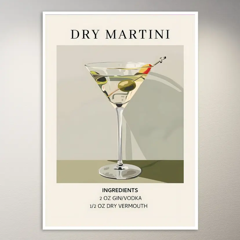 Dry Martini With GinVodka Poster