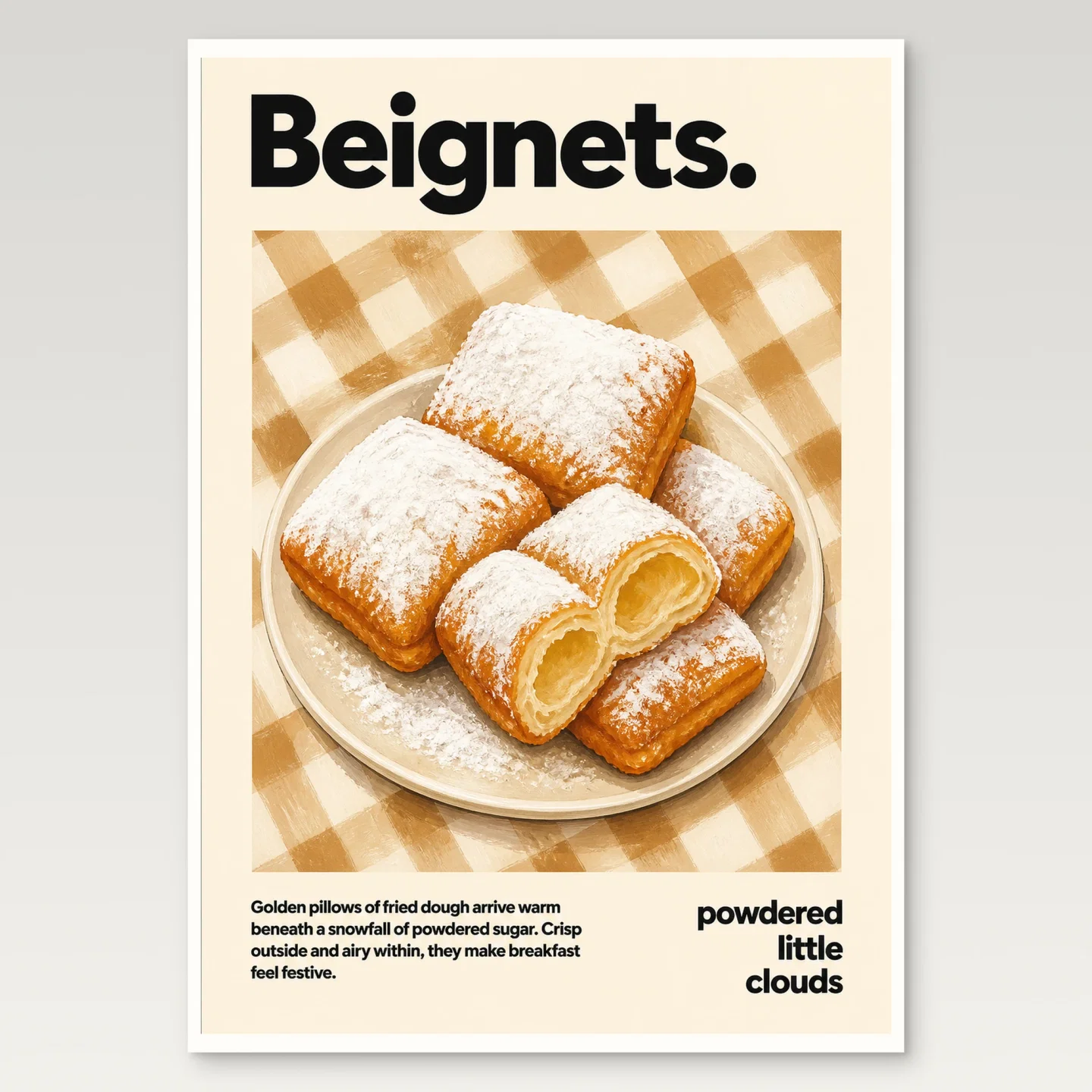 Beignets Poster mockup