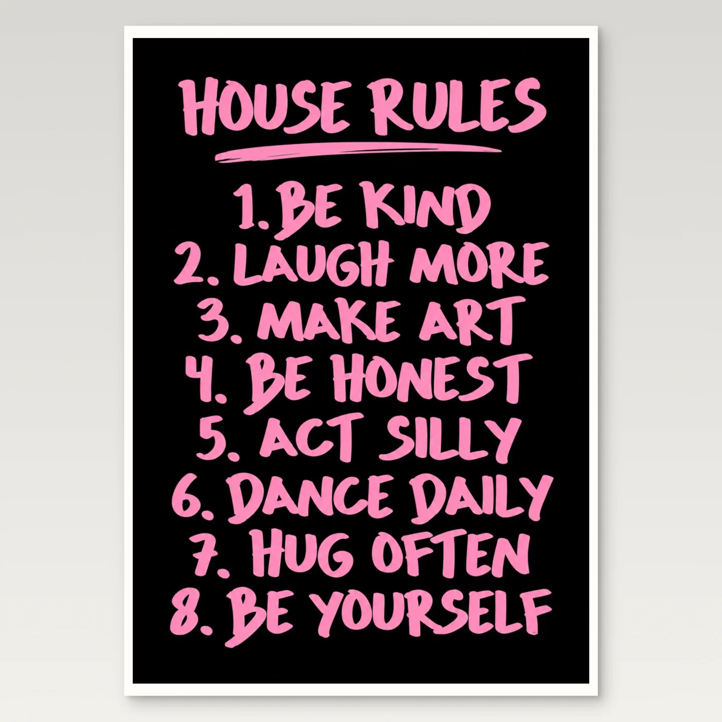 House Rules Poster mockup