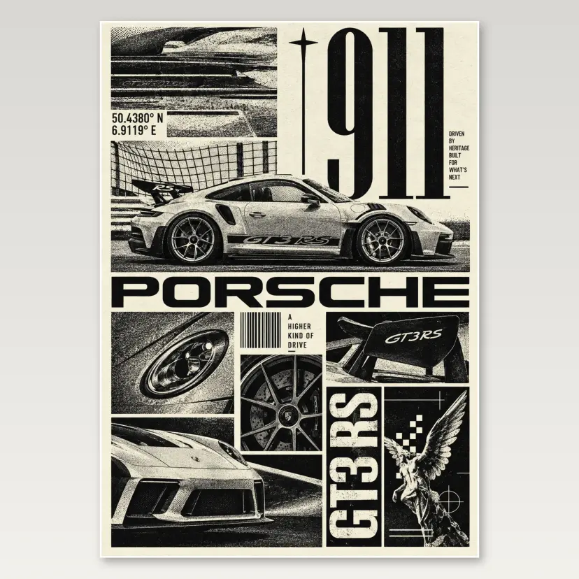 Porsche GT3 RS A4 Poster