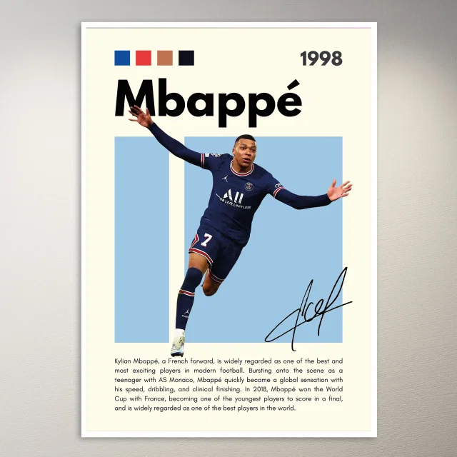 Kylian Mbappe 1998 Forward Poster