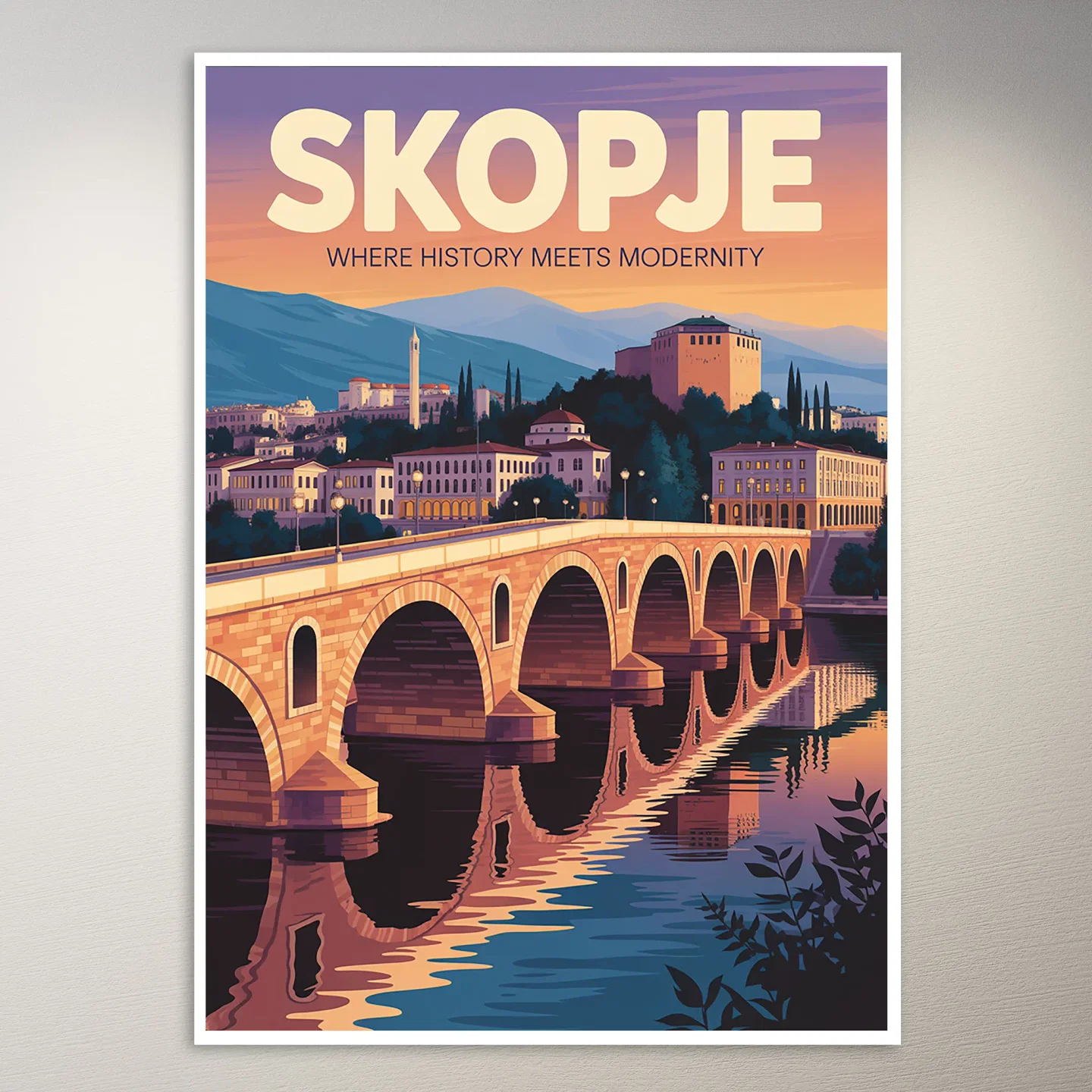Skopje Travel Poster