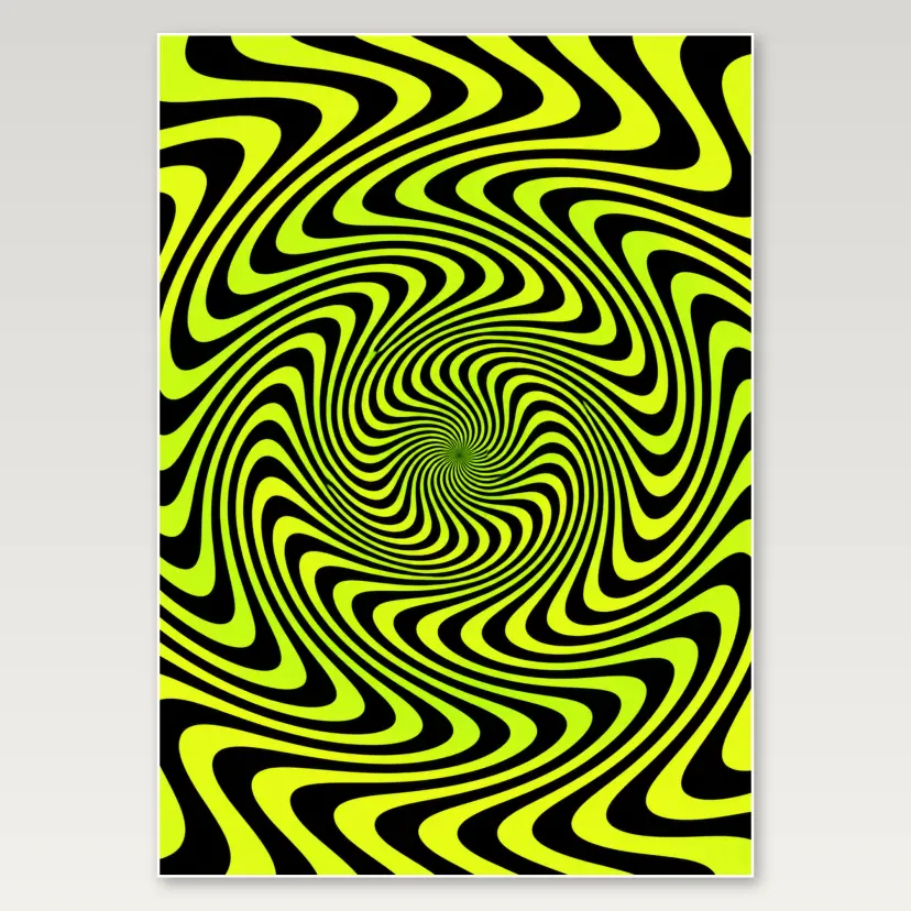 Acid Lime Spiral A4 Poster
