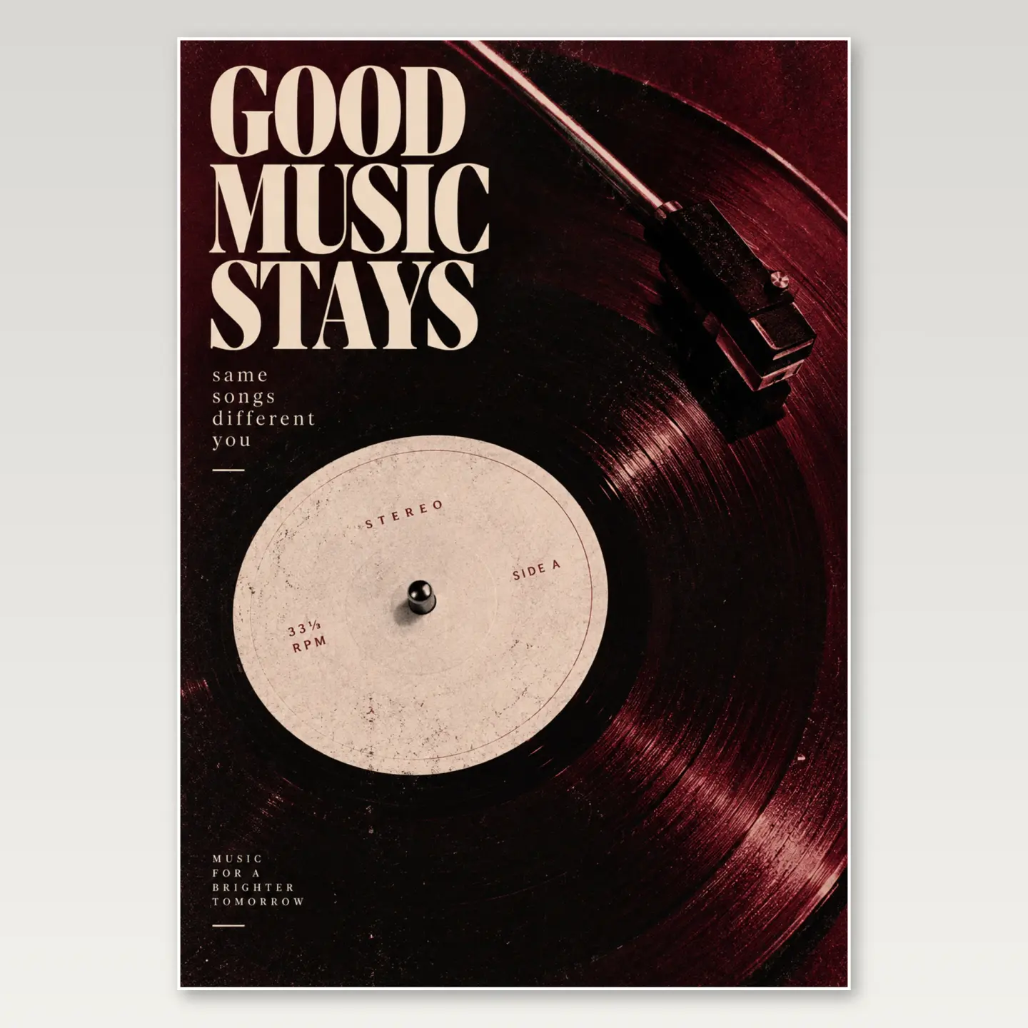 Noir Vinyl Record A4 Poster mockup