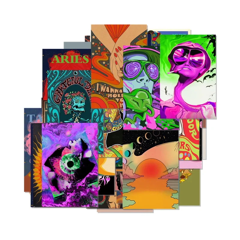 Hippie Art Set of 50 Collage Kit