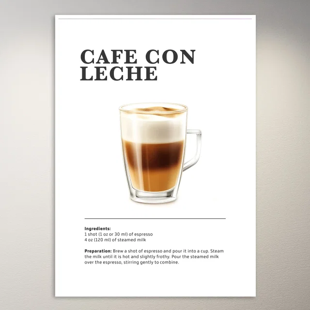 Cafe Con Leche Drink Poster