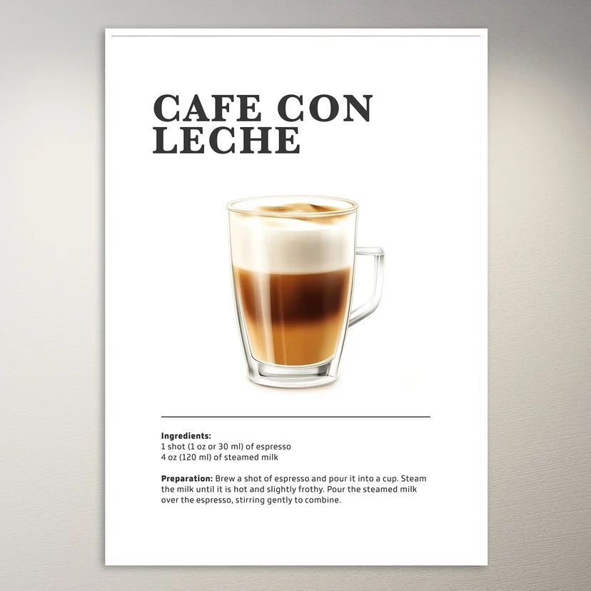 Cafe Con Leche Drink Poster