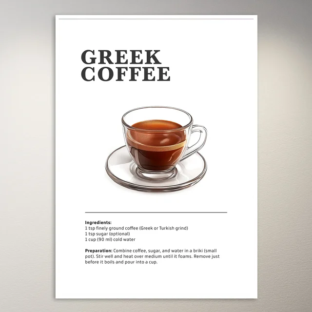 Greek Coffee Cup Poster