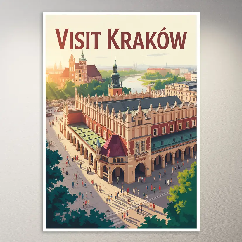 Krakow Travel Poster