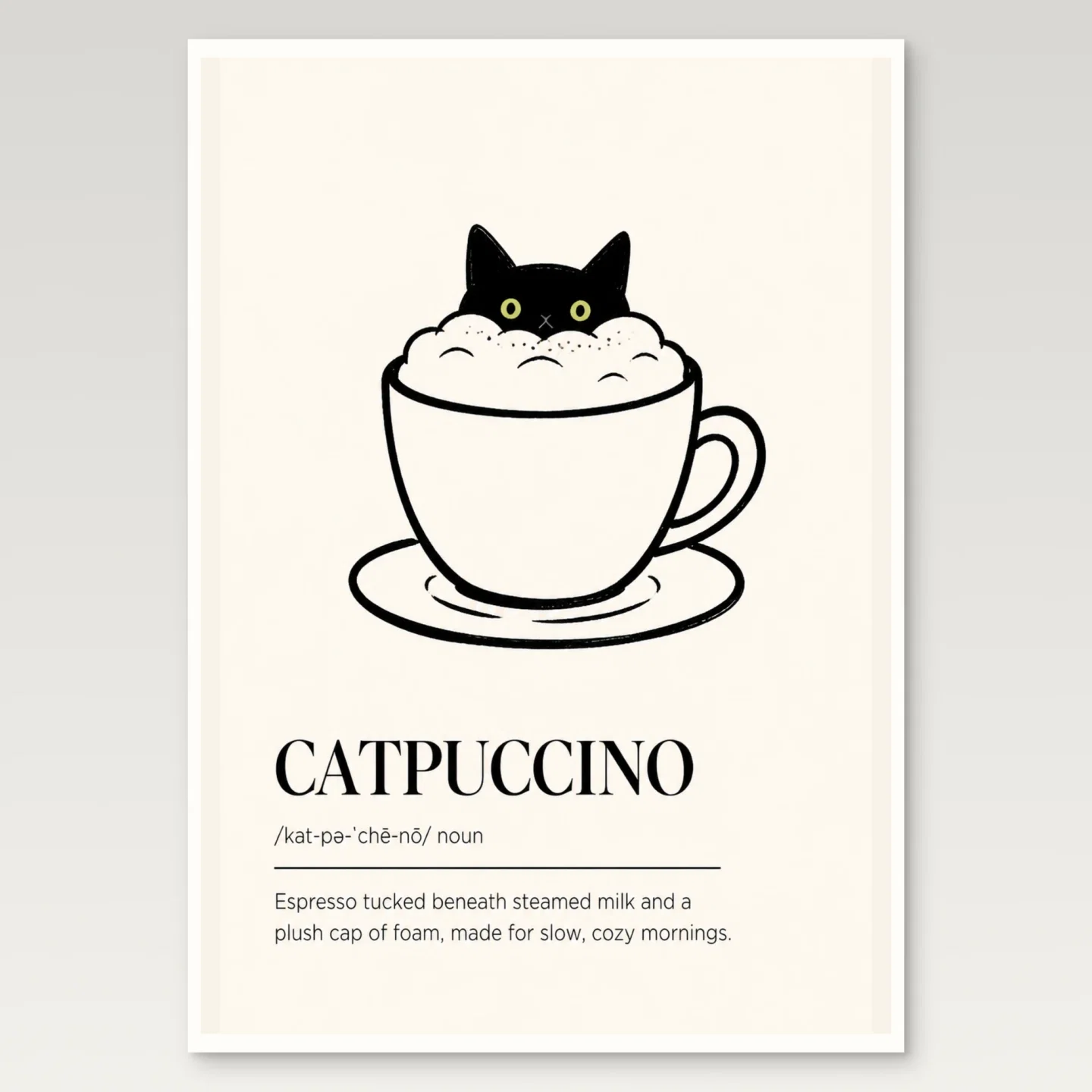 Catpuccino Poster mockup