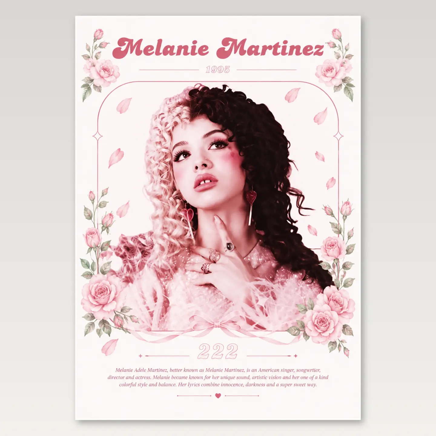 Melanie Pink A4 Poster mockup
