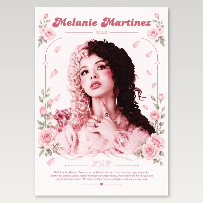 Melanie Pink A4 Poster