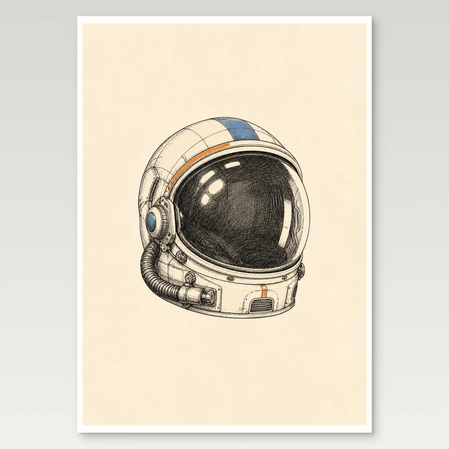 Astronaut Helmet Poster mockup
