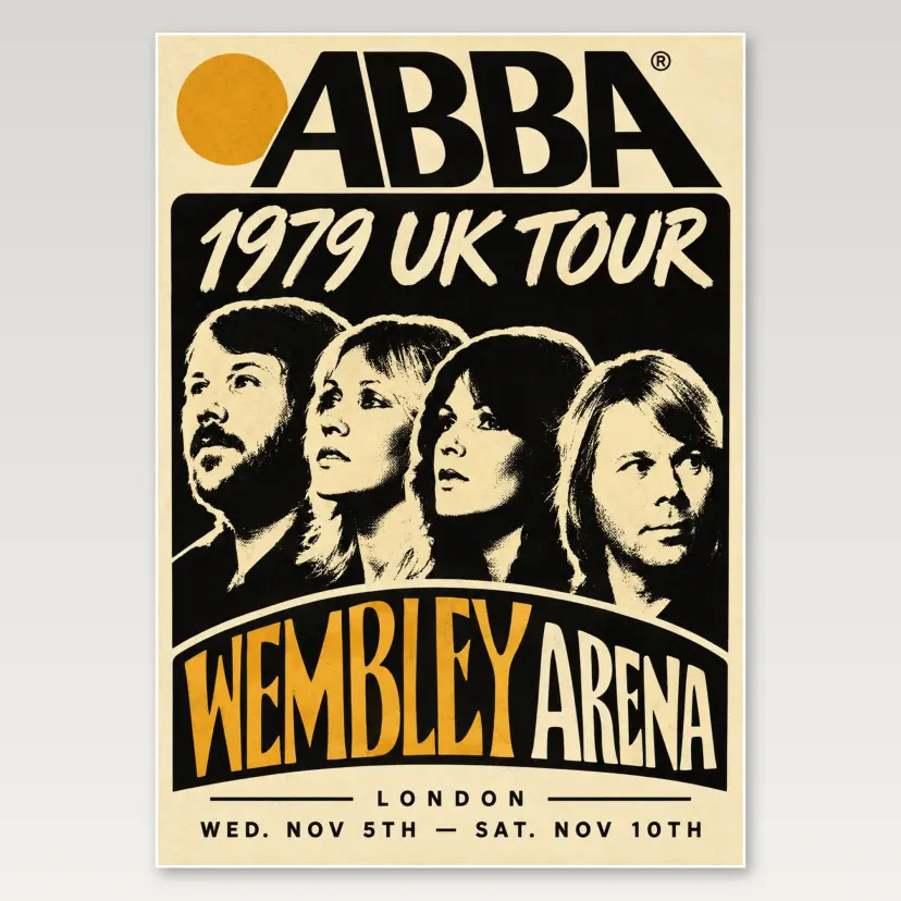 ABBA Wembley 1979 A4 Poster