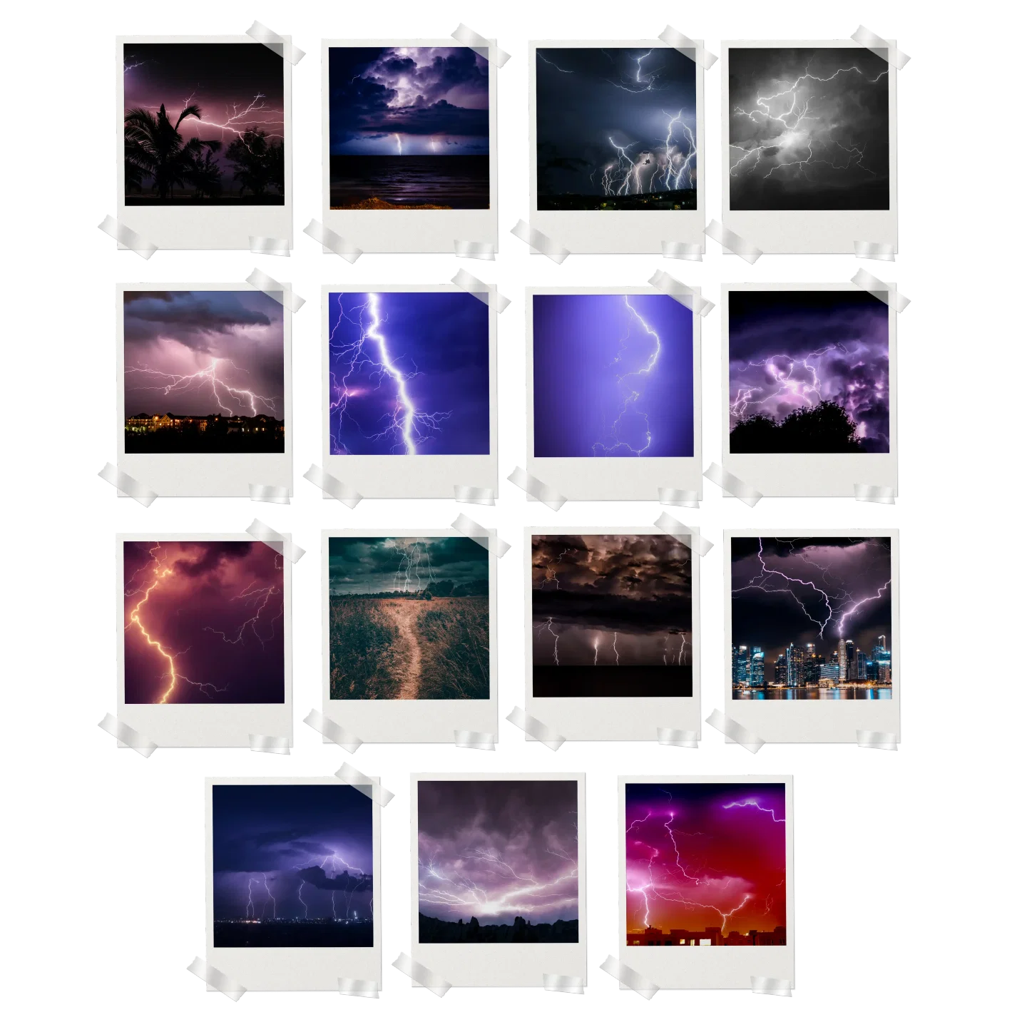Lightning Prints Set of 15