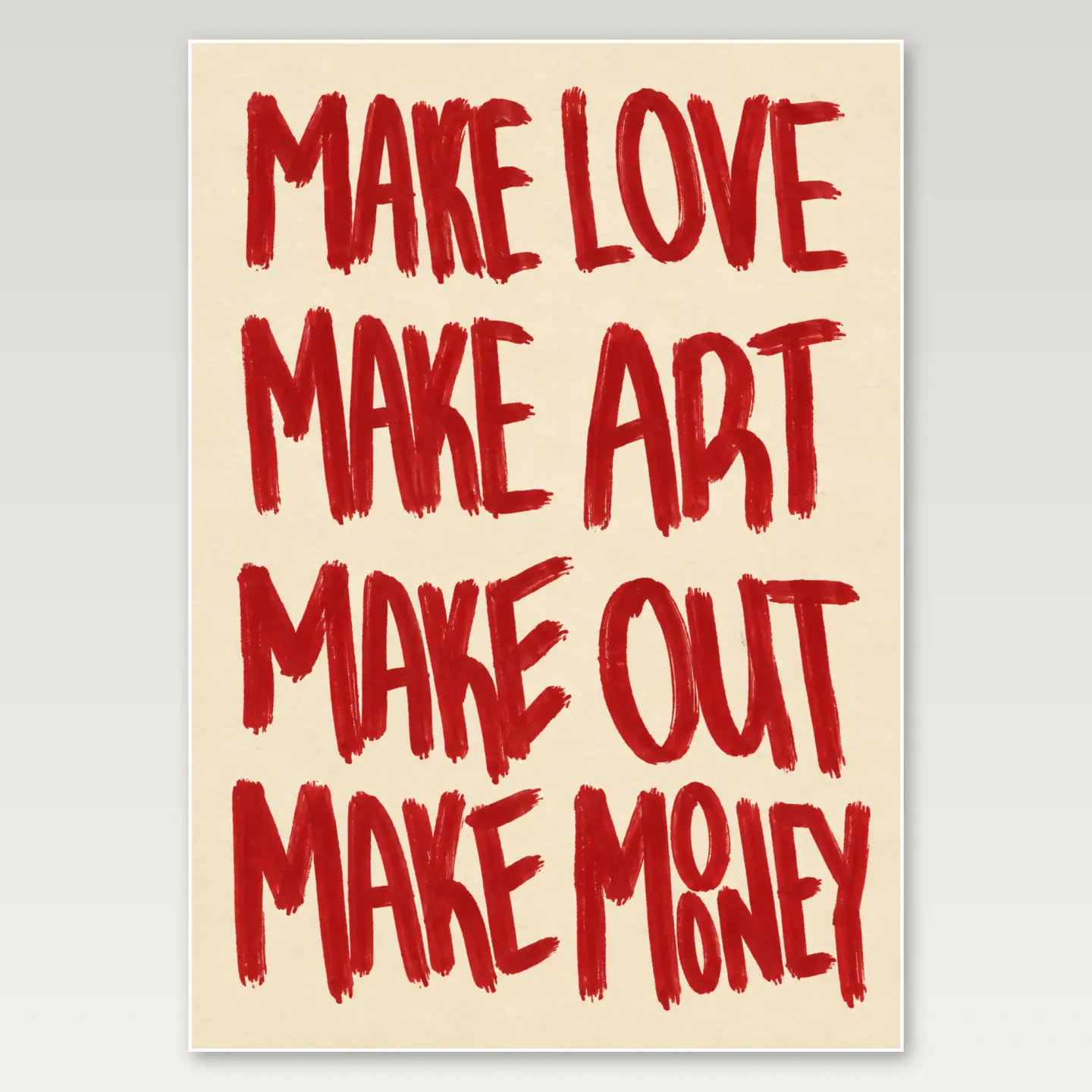 Make Love Make Art A4 Poster mockup