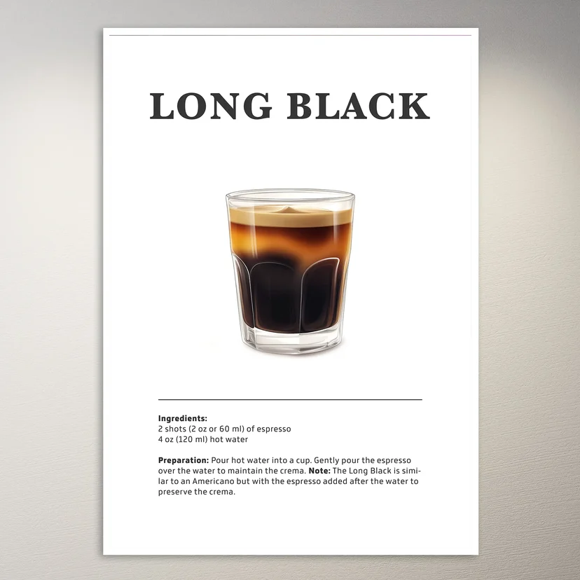Long Black Coffee Drink Poster