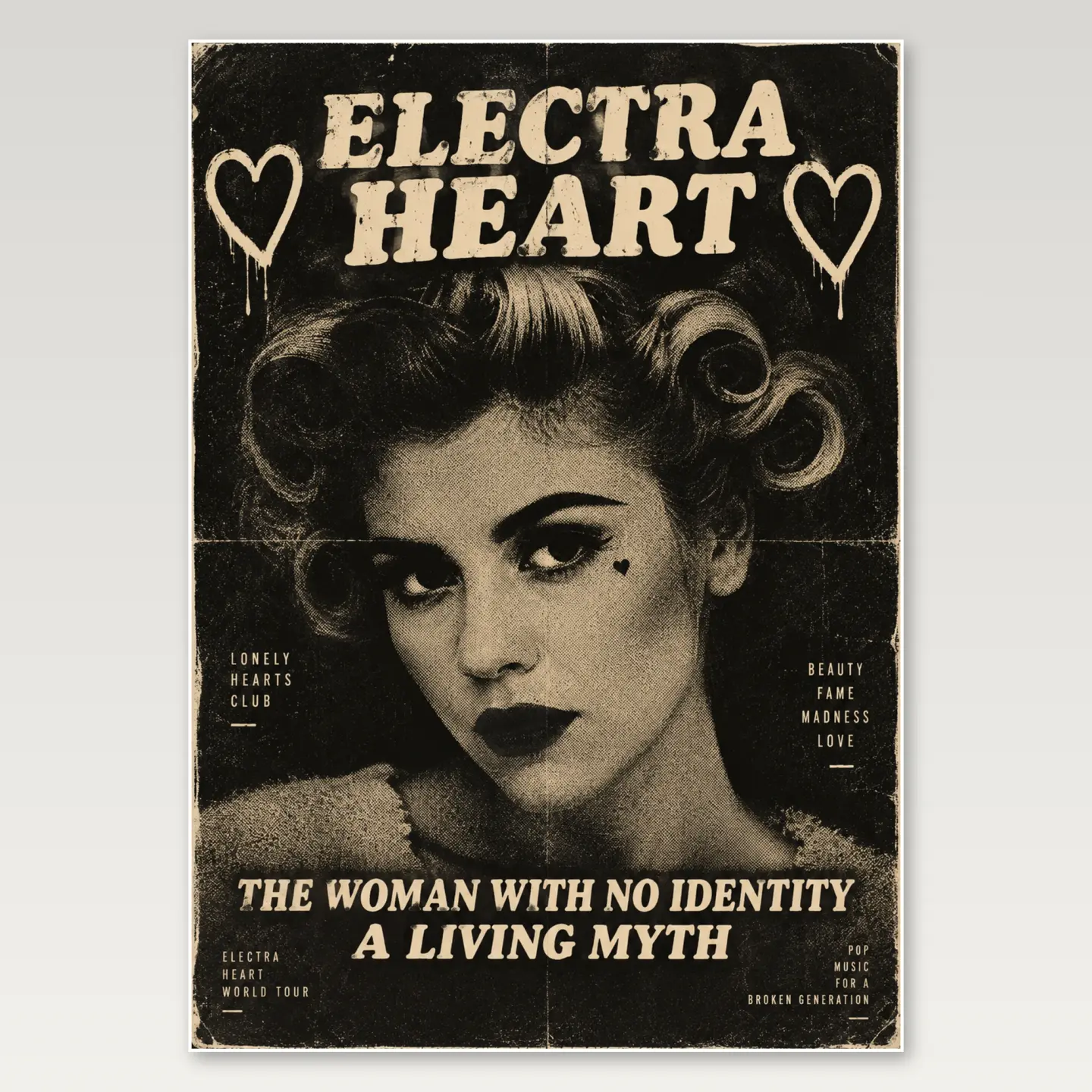 Electra Heart Editorial A4 Poster mockup