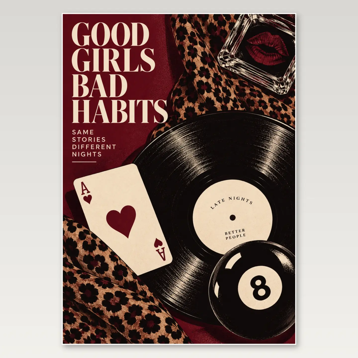 Ace Eight Ball Vinyl A4 Poster mockup