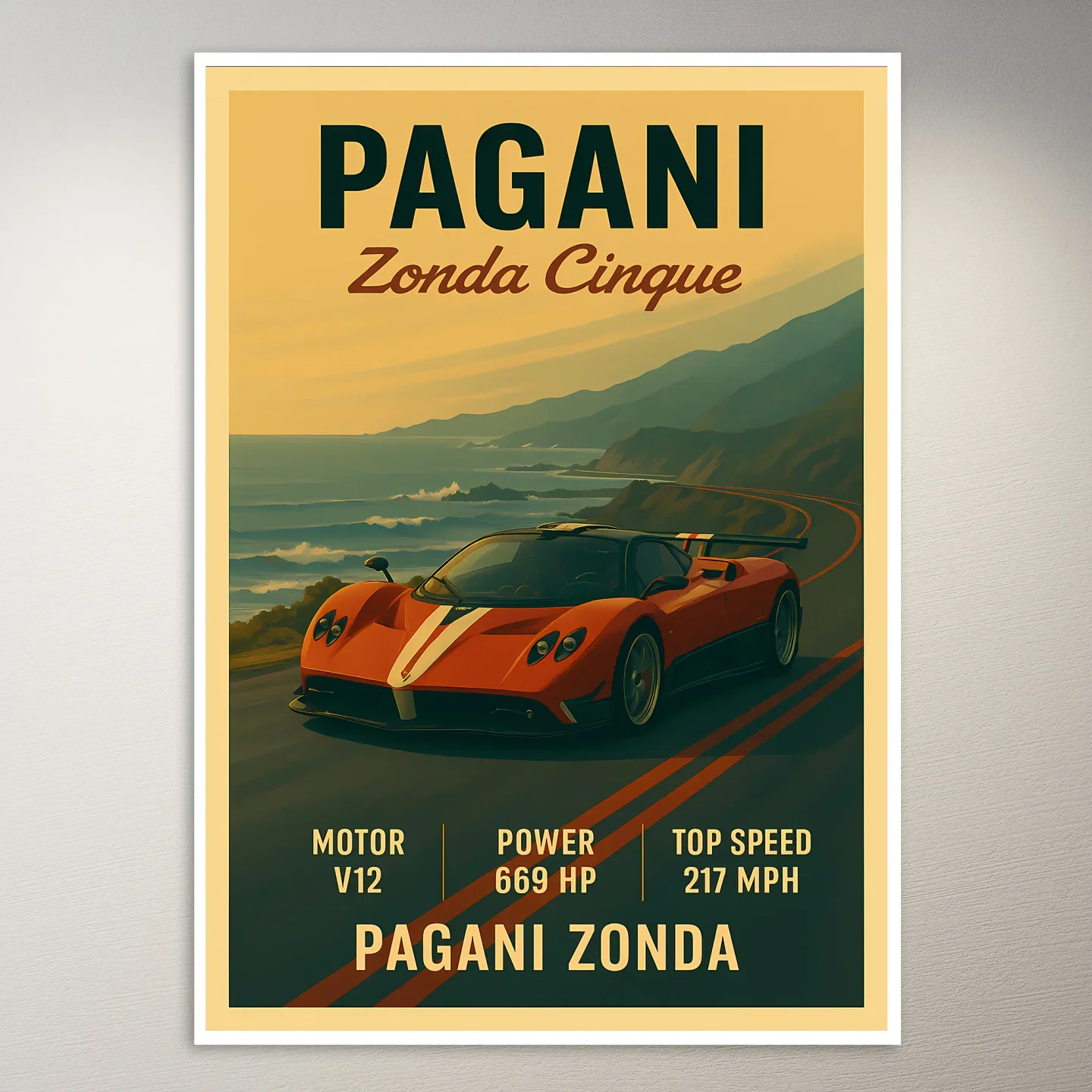 Pagani Zonda Cinque Roadster Poster